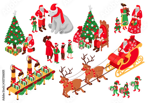 Christmas Characters Isometric Set