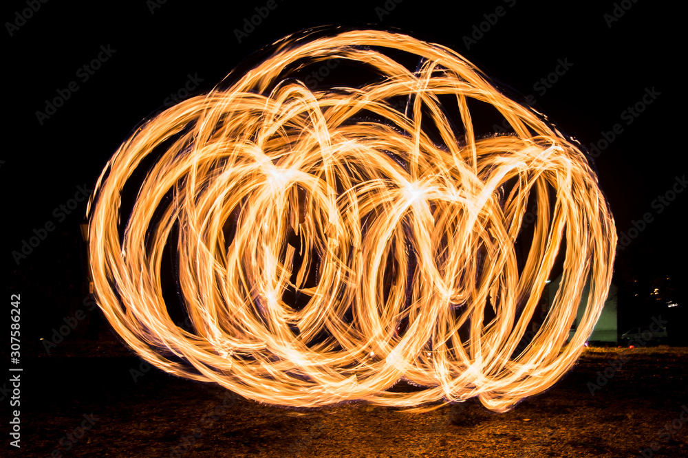 Feuerringe Feuershow Kreise Unendlichkeit Feuerringe Feuershow Kreise Unendlichkeit