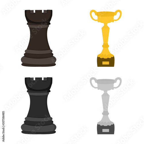 Isolated object of checkmate and thin logo. Collection of checkmate and target stock symbol for web.
