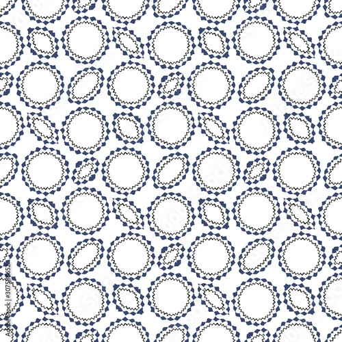 White and soft blue ornate design ornate seamless pattern