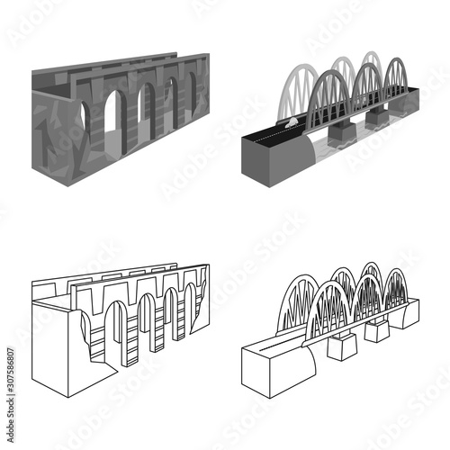 Vector illustration of connection and design icon. Collection of connection and side vector icon for stock.