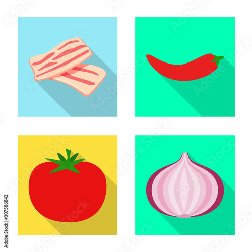 Vector illustration of taste and product sign. Set of taste and cooking vector icon for stock.