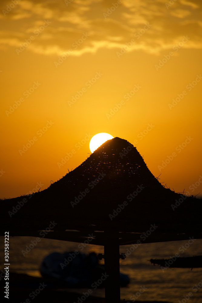 bright sunrise over the Red Sea