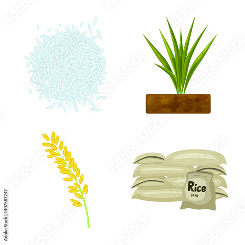 Vector design of food and organic symbol. Set of food and agricultural vector icon for stock.