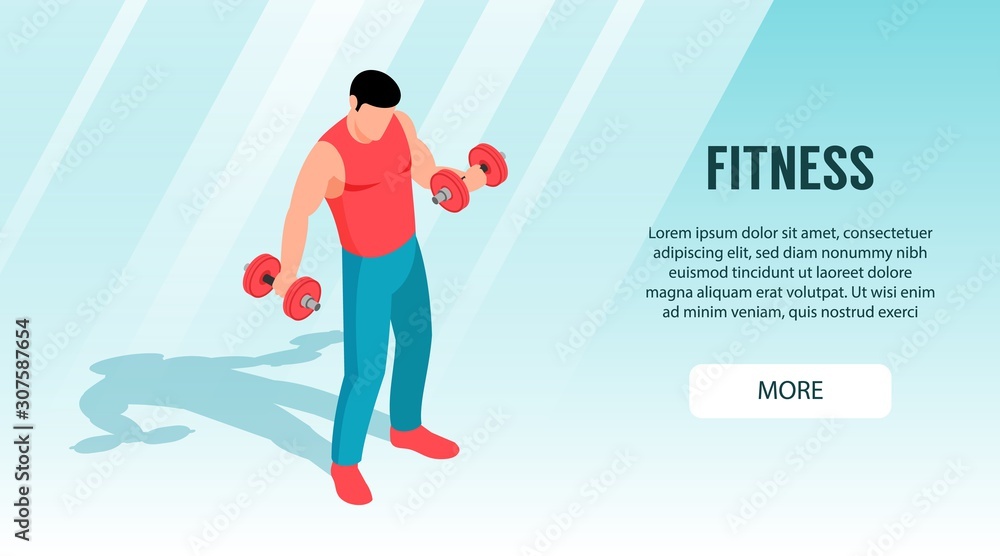 Dumbbell Fitness Horizontal Banner Dumbbell Fitness Horizontal Banner