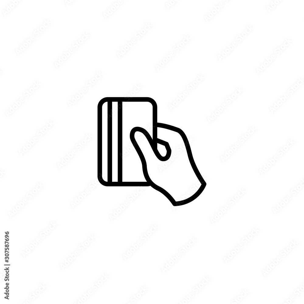 Hand holding a credit card. ATM sign. Vector illustration. Hand holding a credit card. ATM sign. Vector illustration.