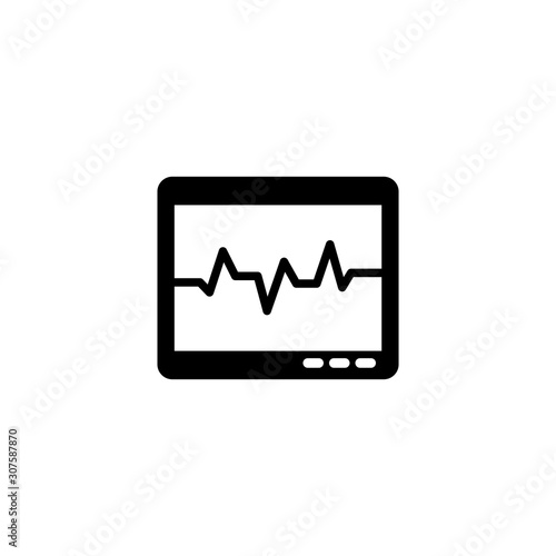 Ecg, electrocardiogram icon. ICU Monitor sign. EKG machine symbol. Vector illustration