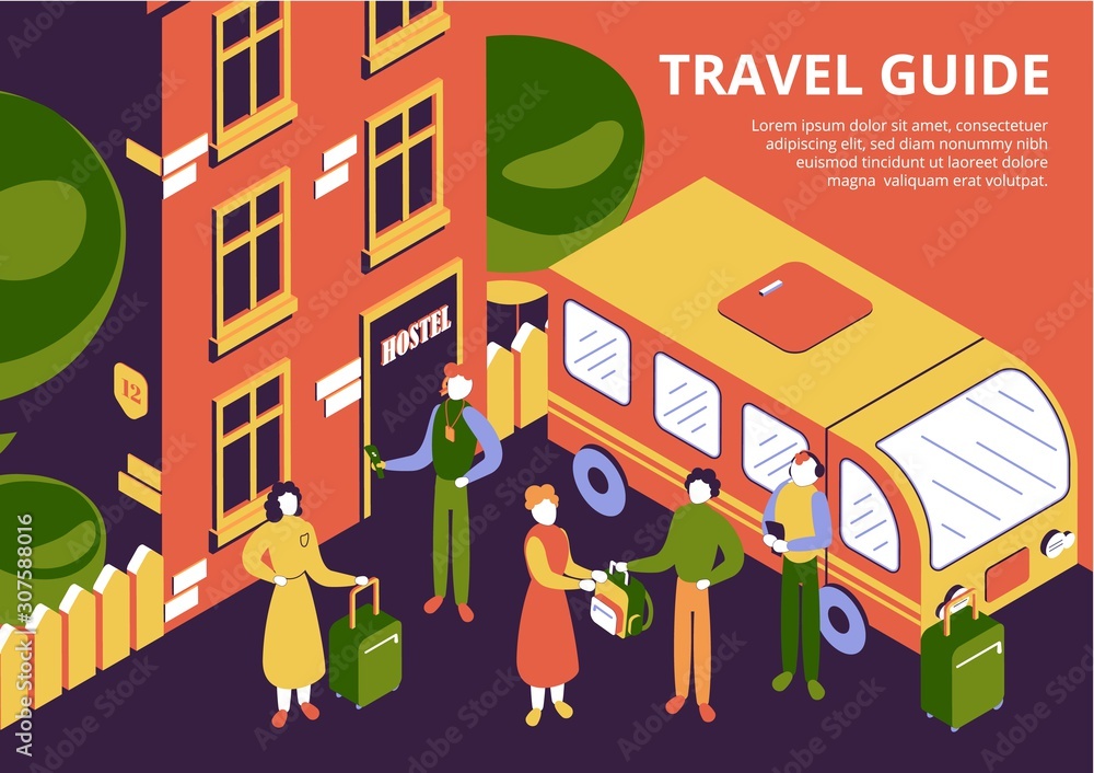 Travel Guide Isometric Illustration