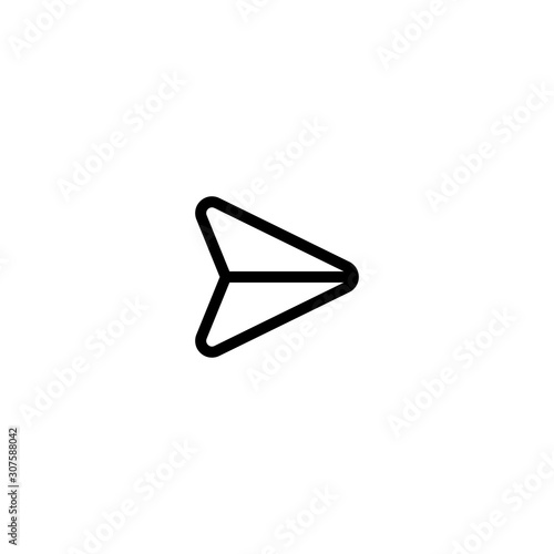 Send vector minimal single flat icon. Plane line vector icon for websites and mobile minimalistic flat design. Vector illustration