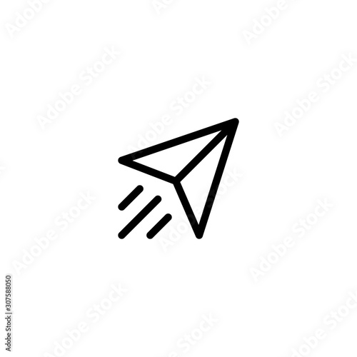 Paper plane icon vector, Send Message solid logo illustration, photo