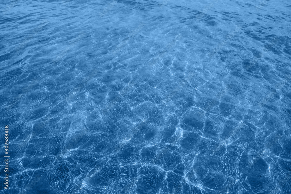 Fototapeta premium Background for your projects. Classic blue sea water. Color of the year 2020. Trend of the year.