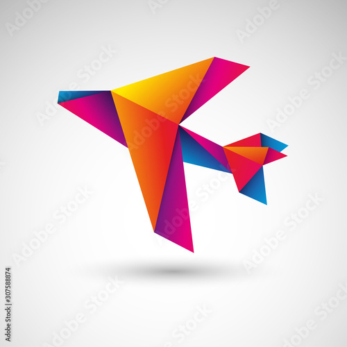Samolot origami. Logo wektor. Free Download Samolot origami. Logo wektor. - GFXLoad