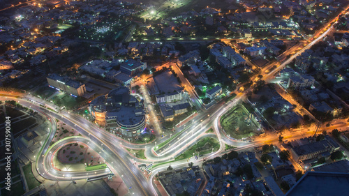 Fototapeta Naklejka Na Ścianę i Meble -  aerial view of city at night