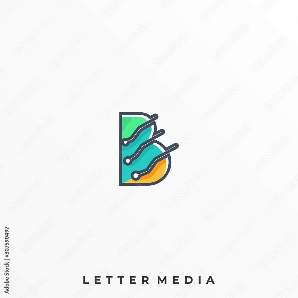 Fototapeta premium Abstract Letter Colorful Illustration Vector Design Template