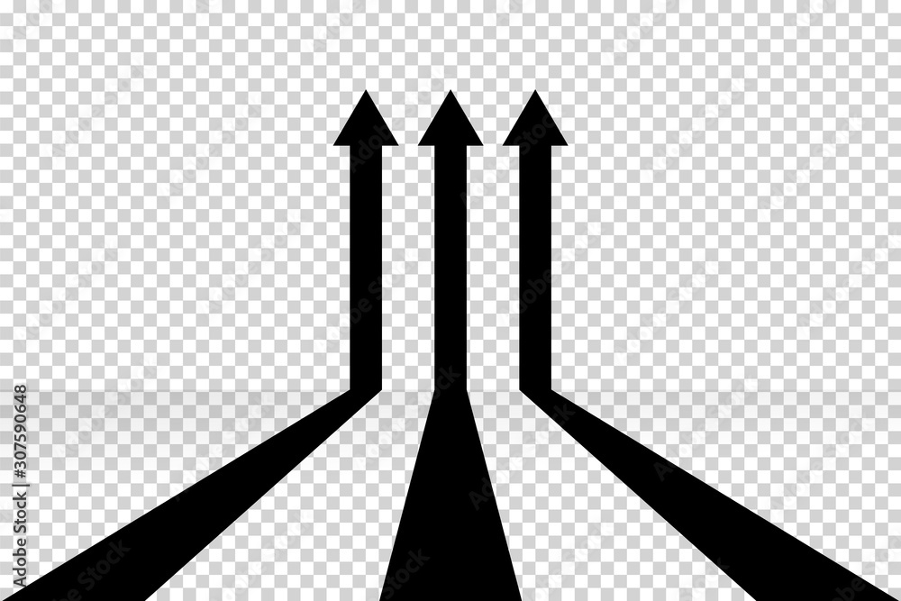 Arrows vector. Flat balck arrows isolated on transoarent background.