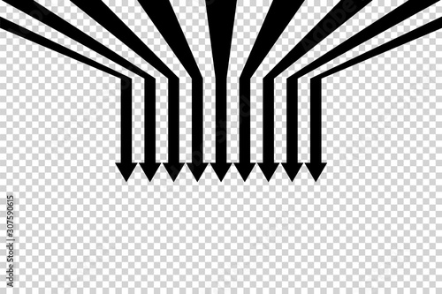 Obraz na płótnie Arrows vector. Flat balck arrows isolated on transoarent background. w salonie