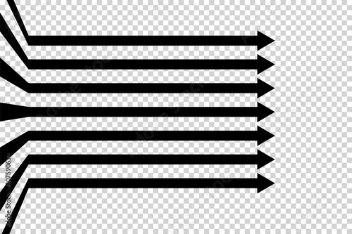 Obraz na płótnie Arrows vector. Flat balck arrows isolated on transoarent background. w salonie