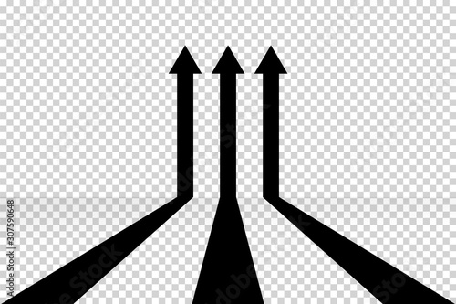 Obraz na płótnie Arrows vector. Flat balck arrows isolated on transoarent background. w salonie