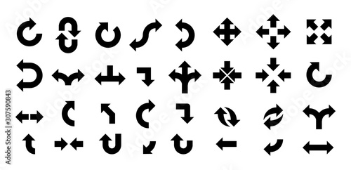 Obraz na płótnie Balck vector arrows isolated on white background. w salonie