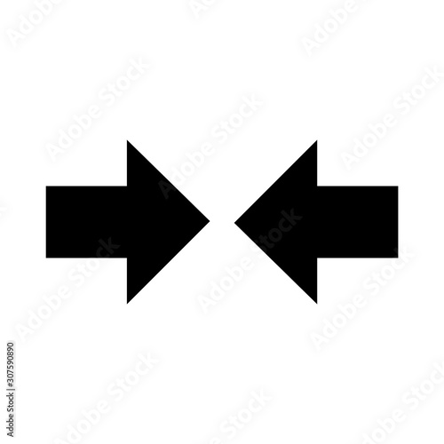 Obraz na płótnie Balck vector arrow isolated on white background. w salonie