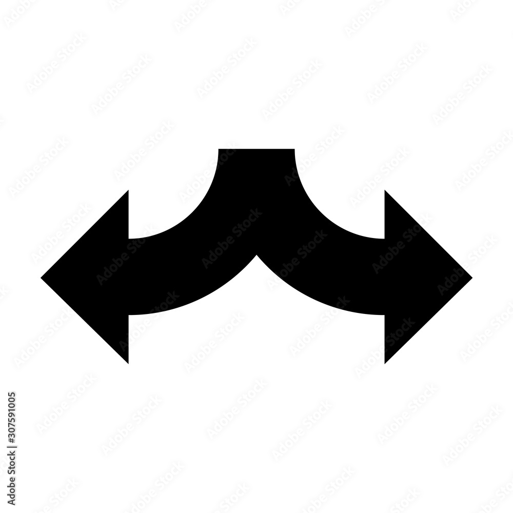 Balck vector arrow isolated on white background.