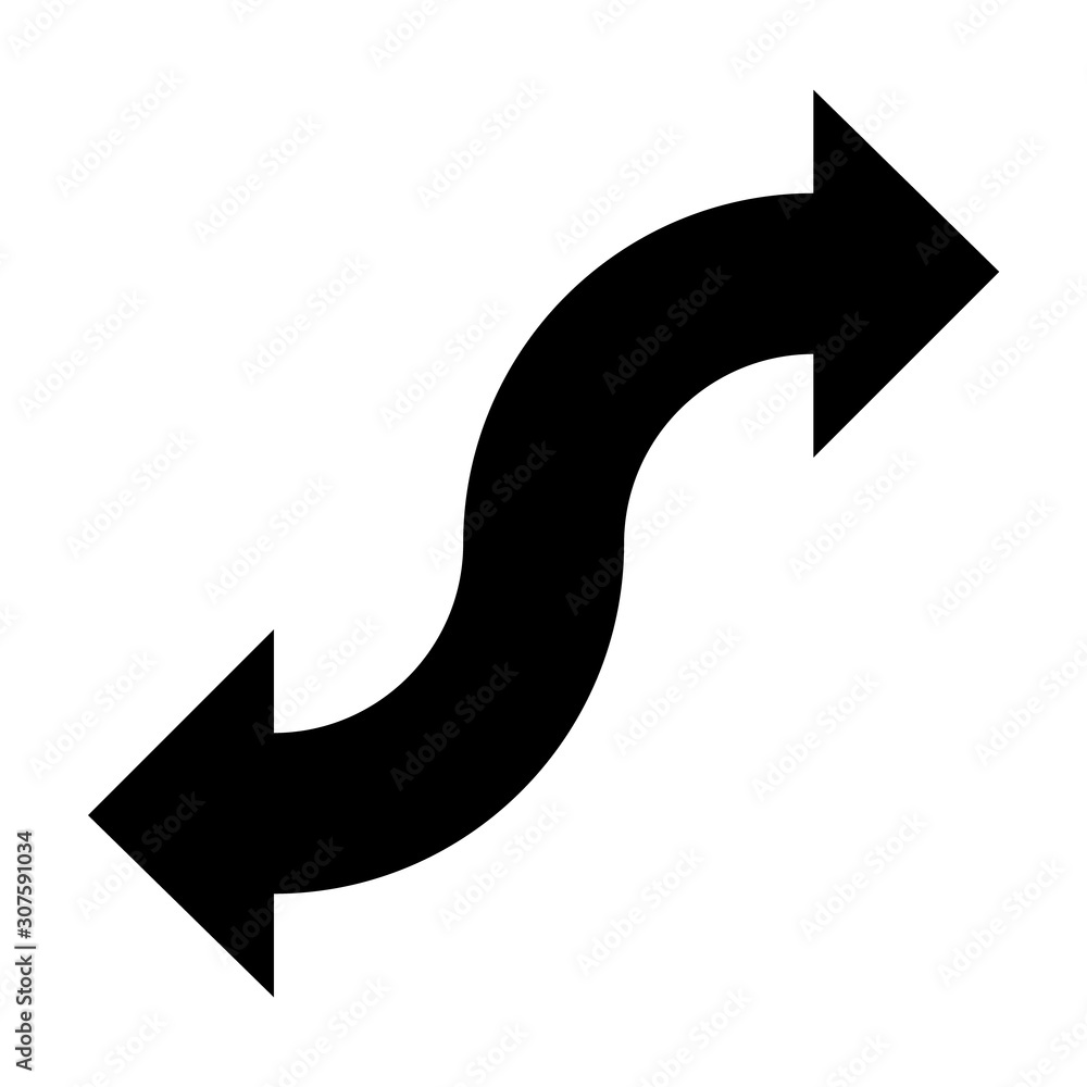 Balck vector arrow isolated on white background.