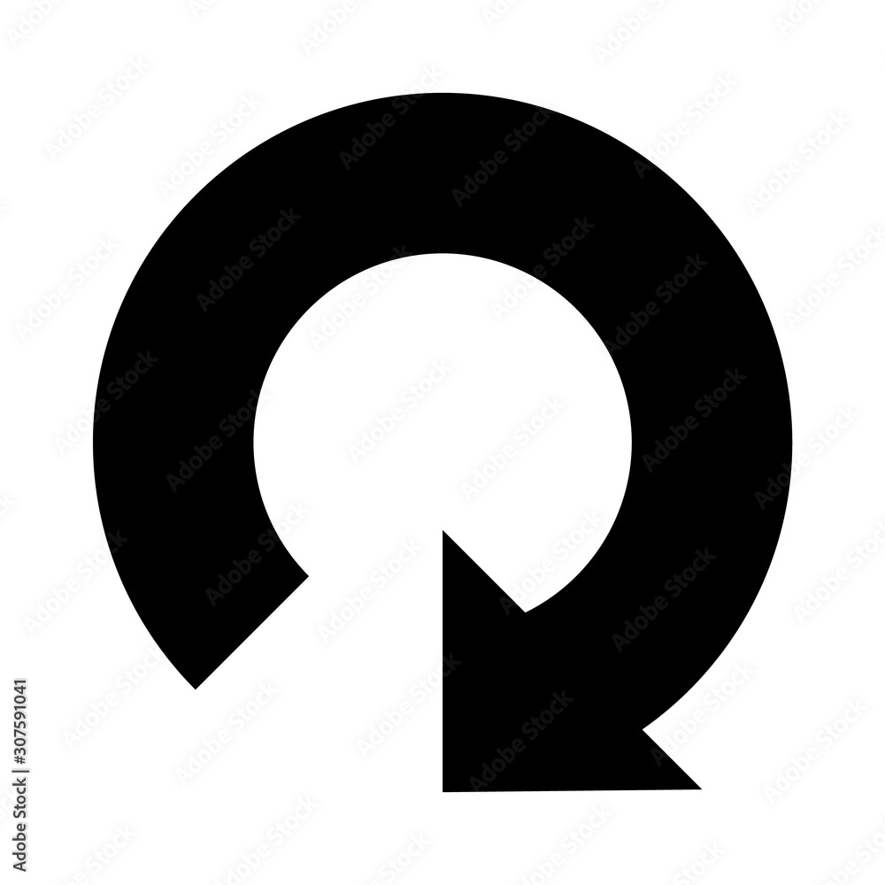 Balck vector arrow isolated on white background.