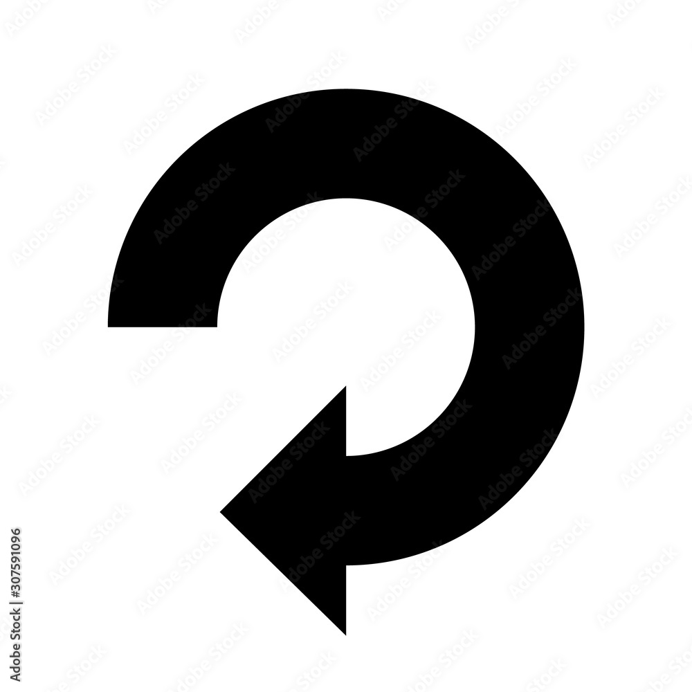 Balck vector arrow isolated on white background.