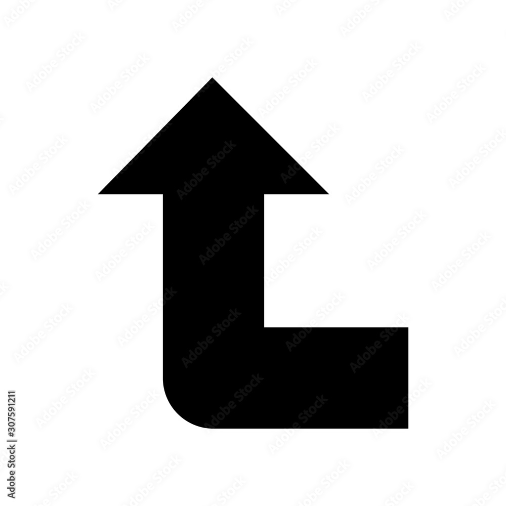 Balck vector arrow isolated on white background.