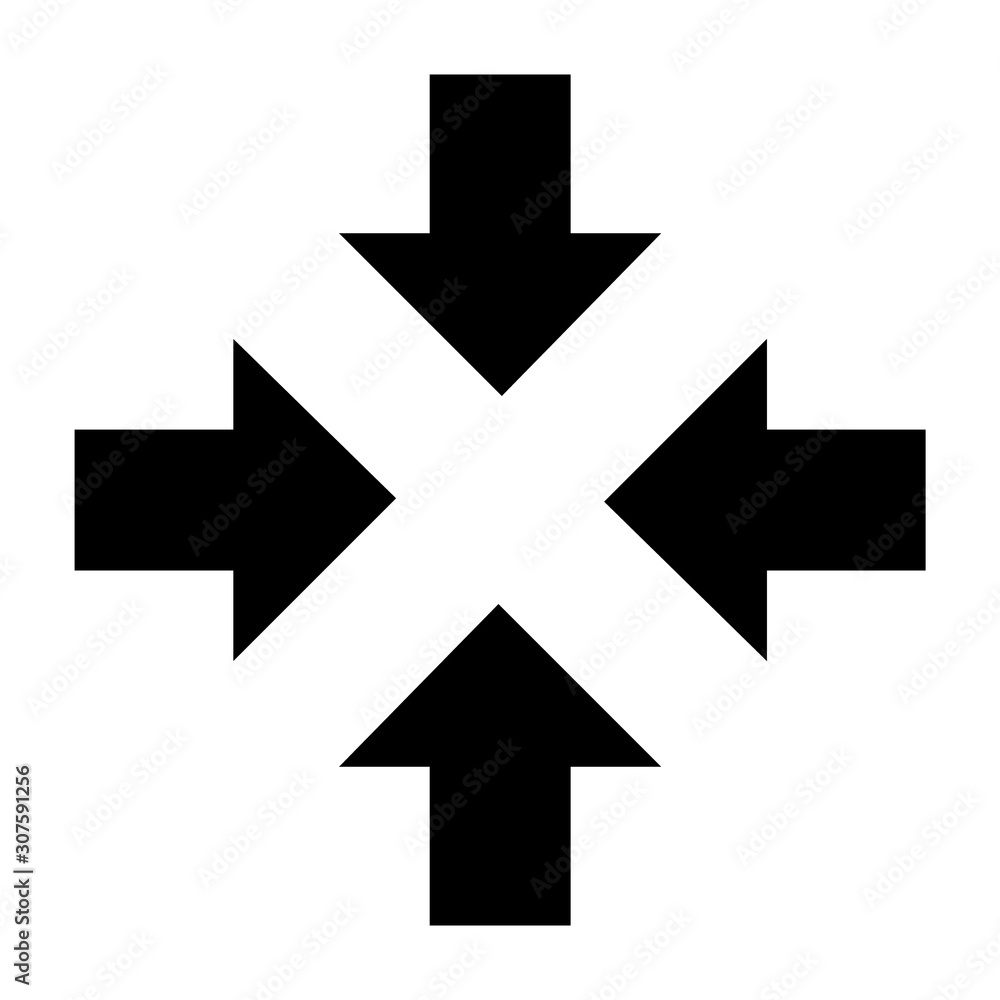 Balck vector arrow isolated on white background.