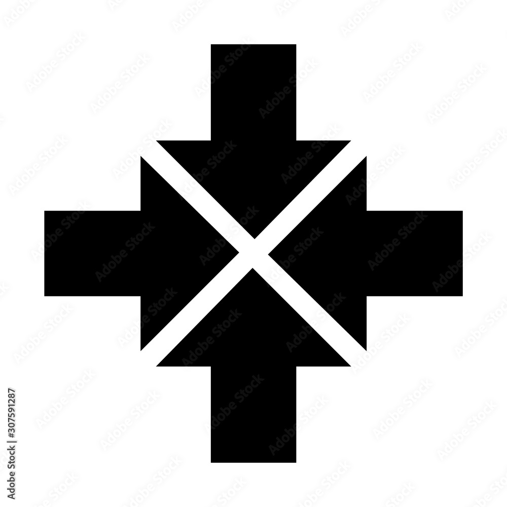 Balck vector arrow isolated on white background.