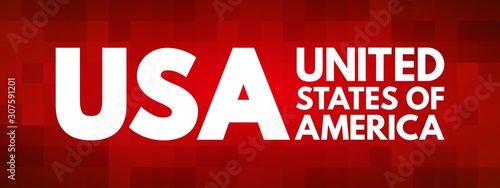 USA - United States of America acronym, concept background