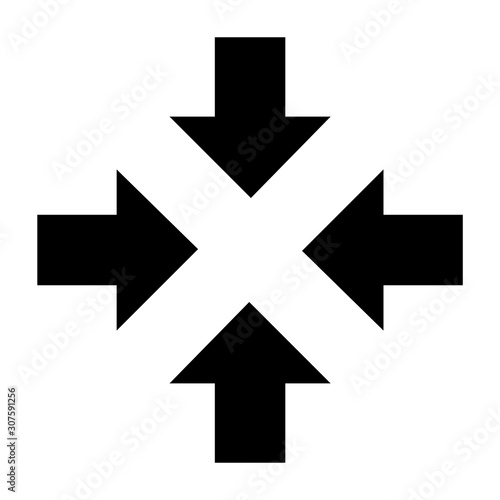 Obraz na płótnie Balck vector arrow isolated on white background. w salonie