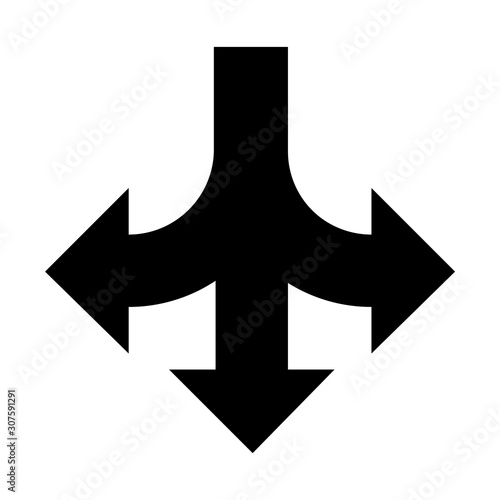 Obraz na płótnie Balck vector arrow isolated on white background. w salonie