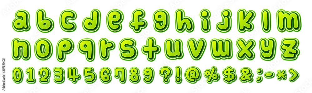 Comic font. Cartoonish multilayer alphabet Comic font. Cartoonish multilayer alphabet