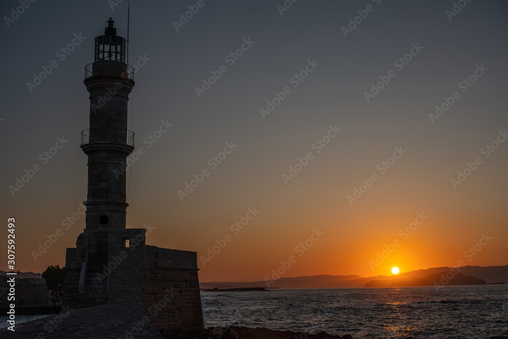 lighthouse and sunset