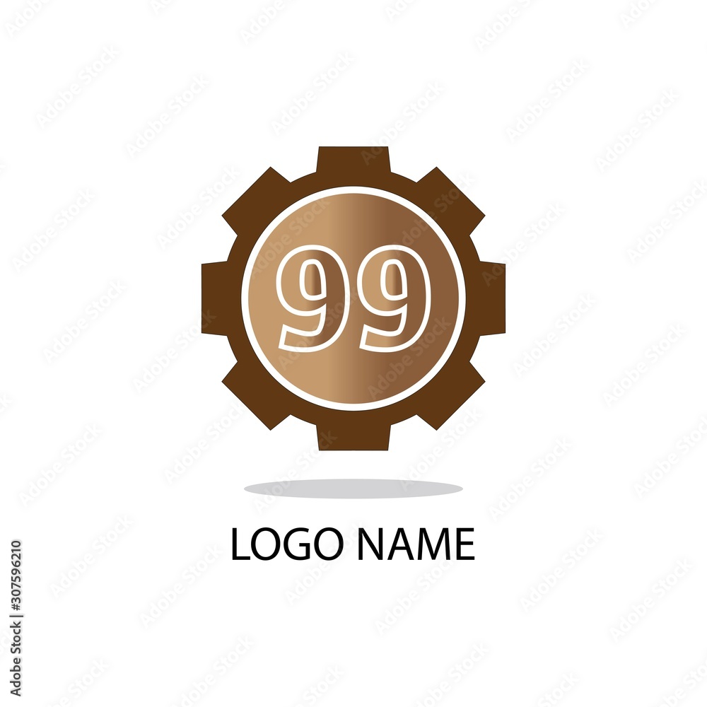 Naklejka premium 99 number logo symbol design illustration