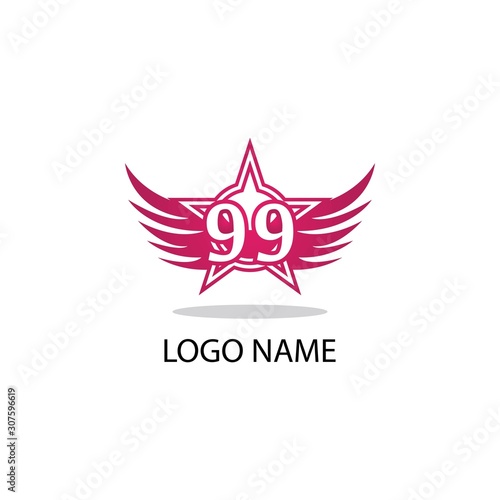 99 number logo symbol design illustration
