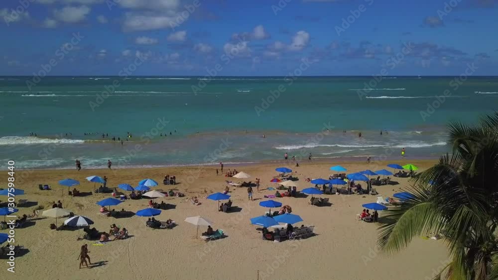 Busy fun beach in Isla Verde Puerto Rico Busy fun beach in Isla Verde Puerto Rico