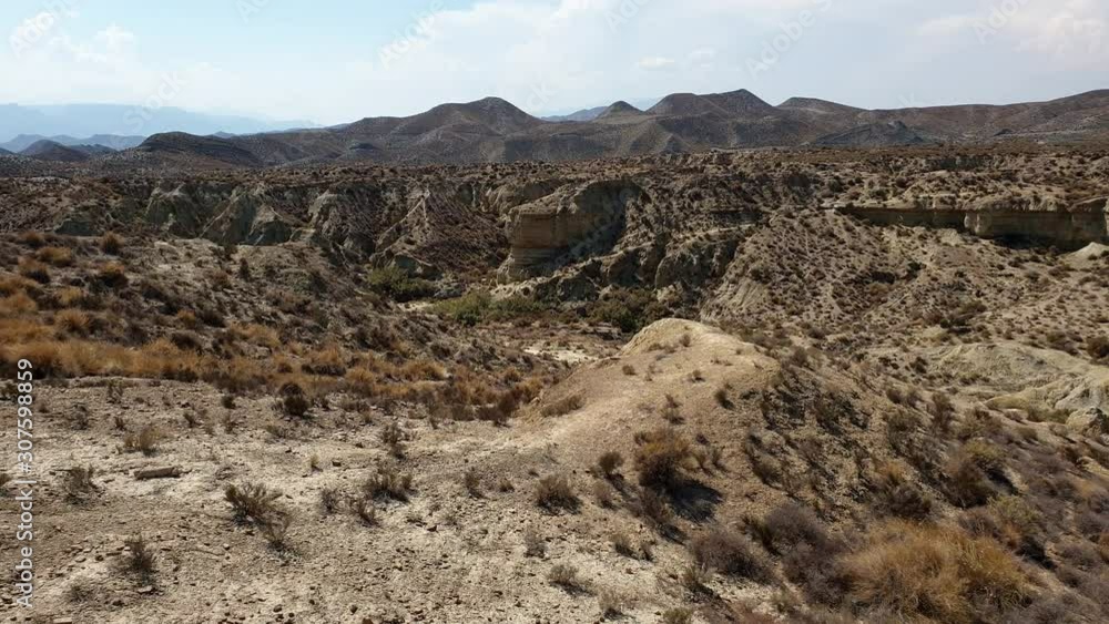 European Tabernas Desert western movies location, Almeria. Static shot European Tabernas Desert western movies location, Almeria. Static shot