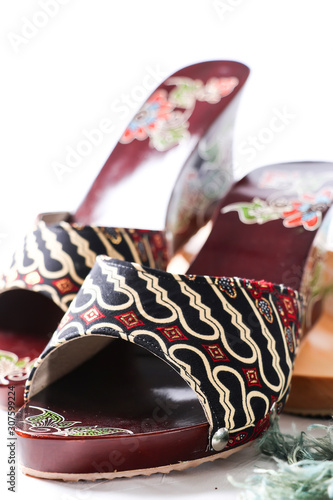 pair of shoes batik design fashion style