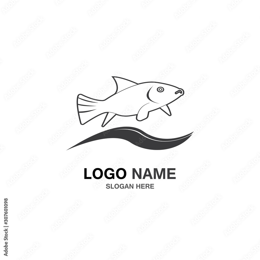 Obraz premium Fish logo vector illustration template