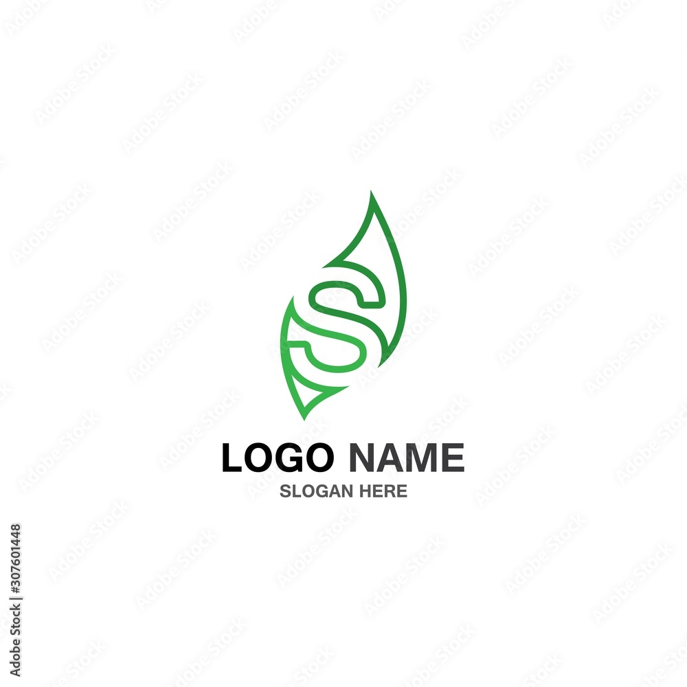 Fototapeta premium S nature logo vector design illustration