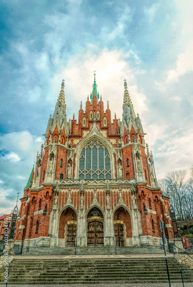 Obraz premium Church of St. Joseph in Kazimierz, an old district of Krakow, Poland