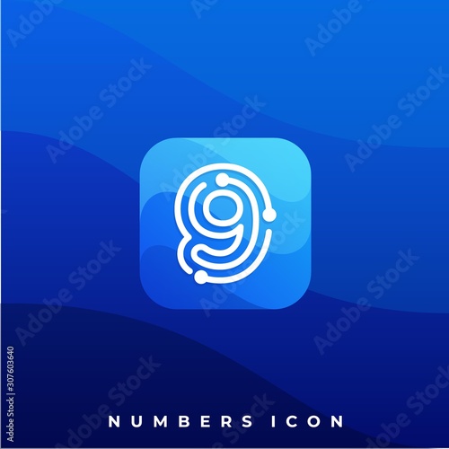 Numbers Circuit Application Illustration Vector Template