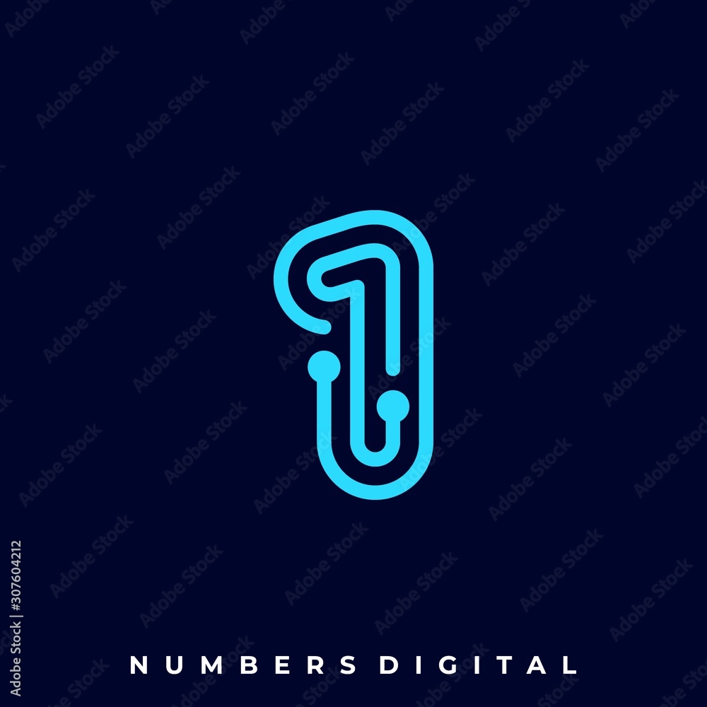 Numbers Circuit Illustration Vector Template Numbers Circuit Illustration Vector Template