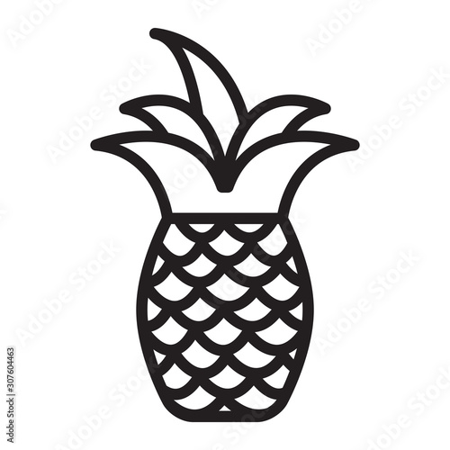 Pineapple Icon Vector Simple Design