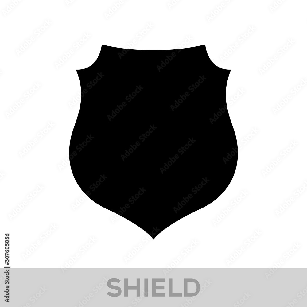 Vector Shield icon. Heraldic shields, security black labels. Knight award, medieval royal vintage badges isolated vector.
