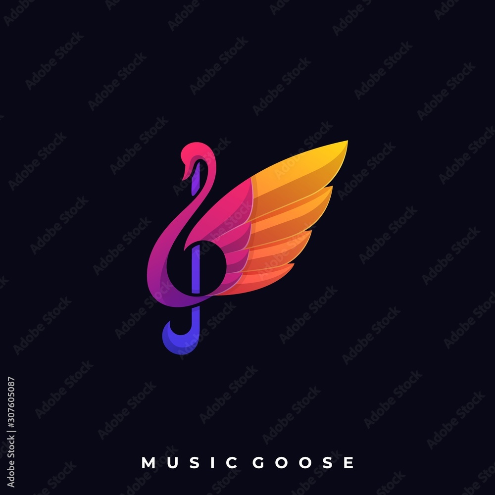 Music Goose Illustration Vector Template