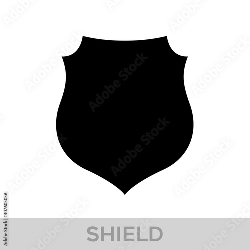 Vector Shield icon. Heraldic shields, security black labels. Knight award, medieval royal vintage badges isolated vector.